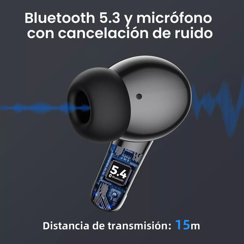 Audífonos Inalámbricos Occiam P91 In Ear Bluetooth 5.4 ANC ±30dB Cancelación de Ruido Color Negro 60H Autonomía ENC Conexión Rápida HI-FI Bajo IPX7