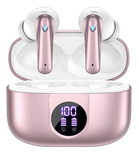 Audífonos Inalámbricos Occiam P91 In Ear Bluetooth 5.4 ANC ±30dB Cancelación de Ruido Color Rosa 60H Autonomía ENC Conexión Rápida Carga Inalámbrica HI-FI Bajo IPX7