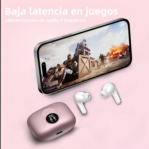 Audífonos Inalámbricos Occiam P91 In Ear Bluetooth 5.4 ANC ±30dB Cancelación de Ruido Color Rosa 60H Autonomía ENC Conexión Rápida Carga Inalámbrica HI-FI Bajo IPX7