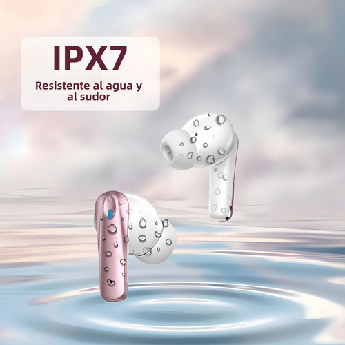 Audífonos Inalámbricos Occiam P91 In Ear Bluetooth 5.4 ANC ±30dB Cancelación de Ruido Color Rosa 60H Autonomía ENC Conexión Rápida Carga Inalámbrica HI-FI Bajo IPX7