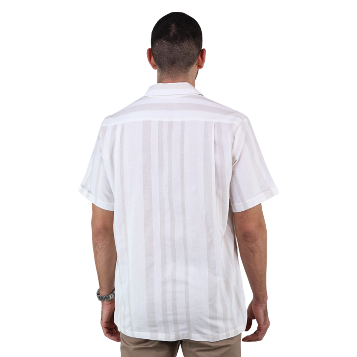 Camisa De Algodón Manga Corta Estilo Resort Estampado Arena Para Caballero