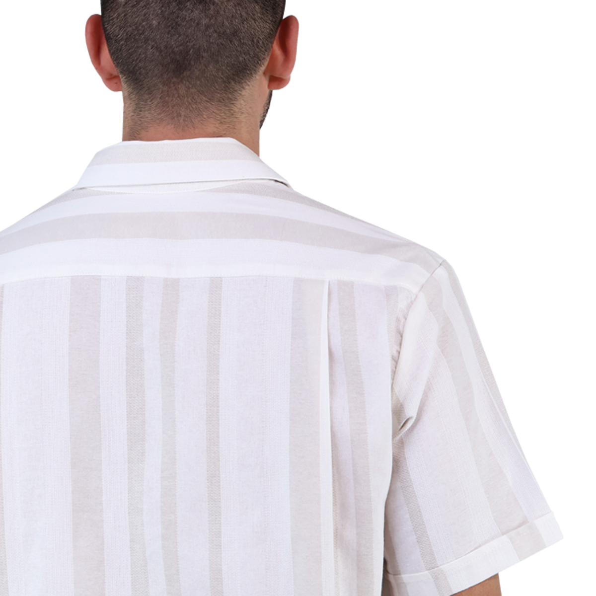Camisa De Algodón Manga Corta Estilo Resort Estampado Arena Para Caballero