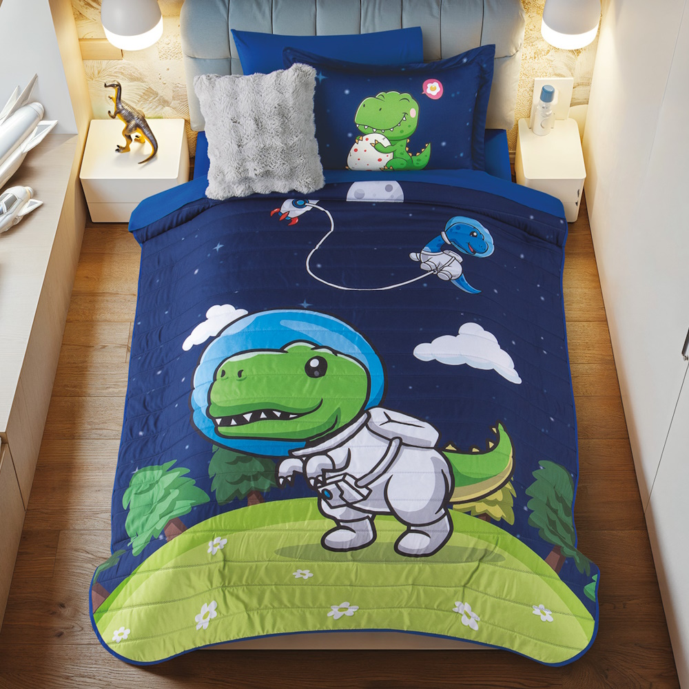 Edredón Neo Dino Astronauta Individual Poliéster Concord