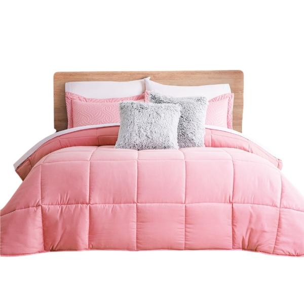 Edredón Essencial Rosa Mat XL/QS Poliéster Concord