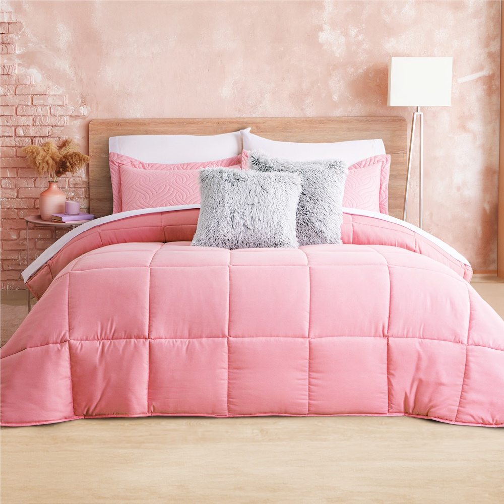 Edredón Essencial Rosa Mat XL/QS Poliéster Concord