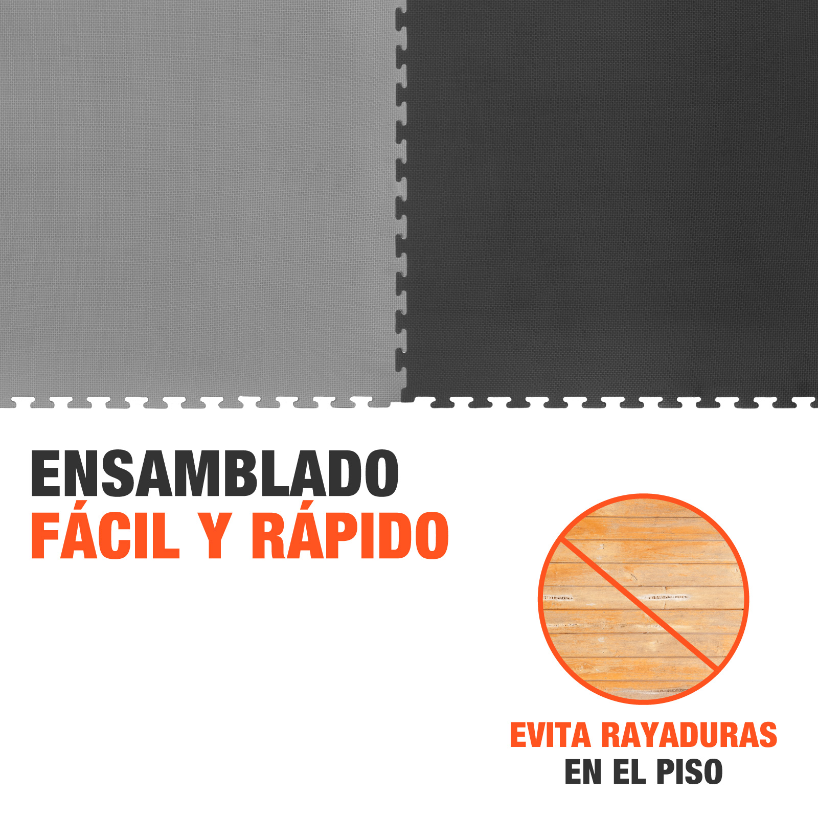 Tatami Judo Taekwondo Piso Para Gimnasio 1m Altera 1pza Patron T Color Negro-Gris