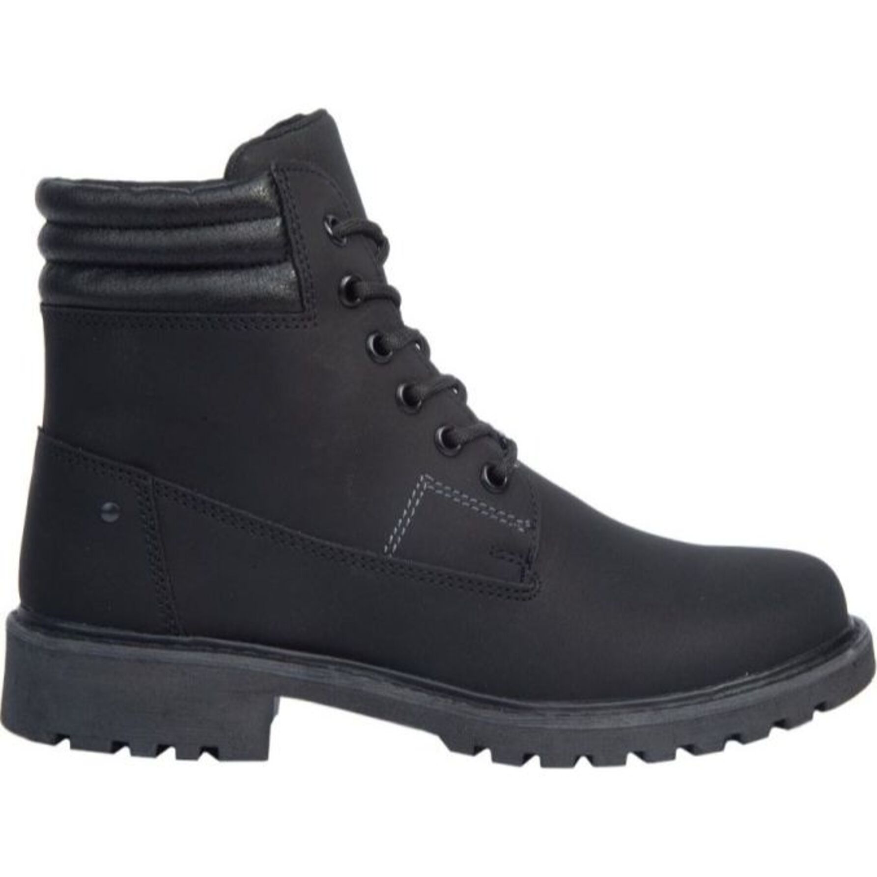 Botas para mujer, tipo hiker, con suela antiderrapante, con agujetas, acabado graso, marca Kebo, color negro, mod. 1178112