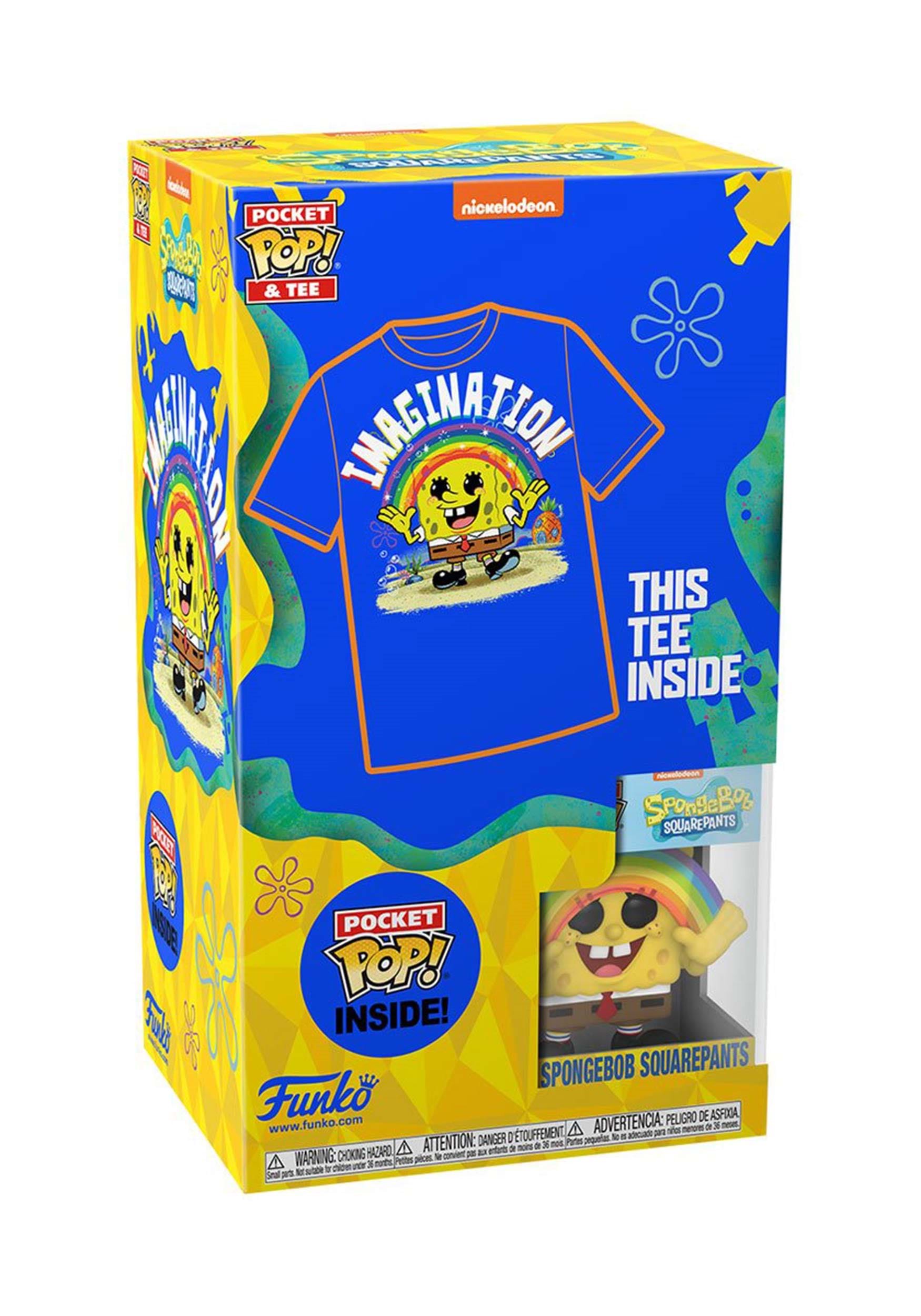 Funko Pop & Tee SpongeBob SquarePants Kid's Imagination Rainbow Shirt Large