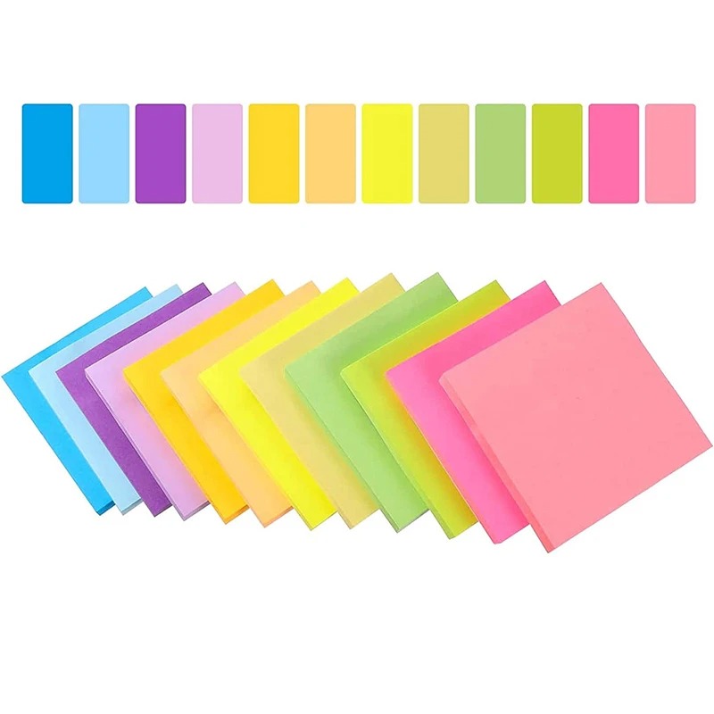 Notas Adhesivas Kawaii Coloridas Post-it 600 Hojas 7.5x7.5cm