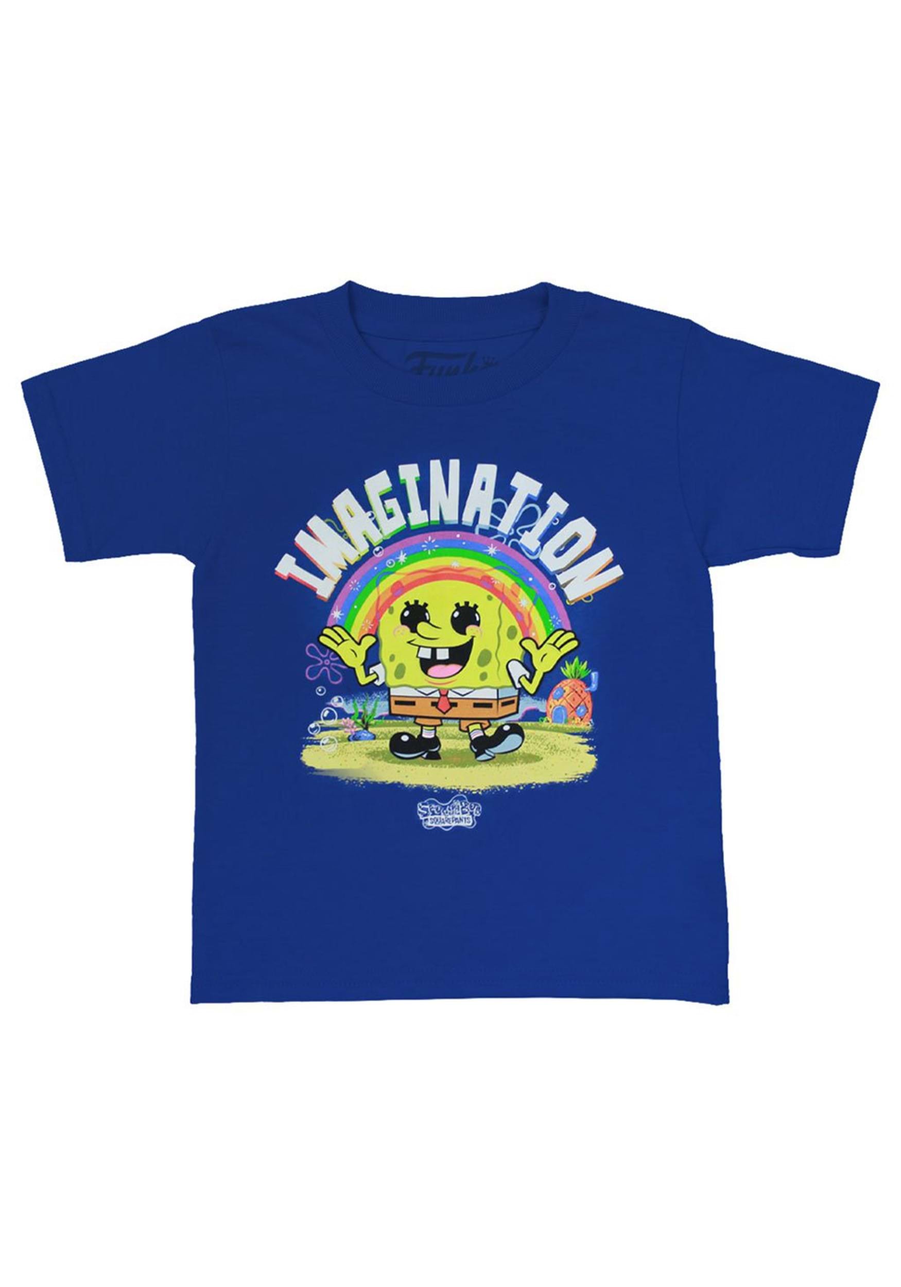 Funko Pop & Tee SpongeBob SquarePants Kid's Imagination Rainbow Shirt Large