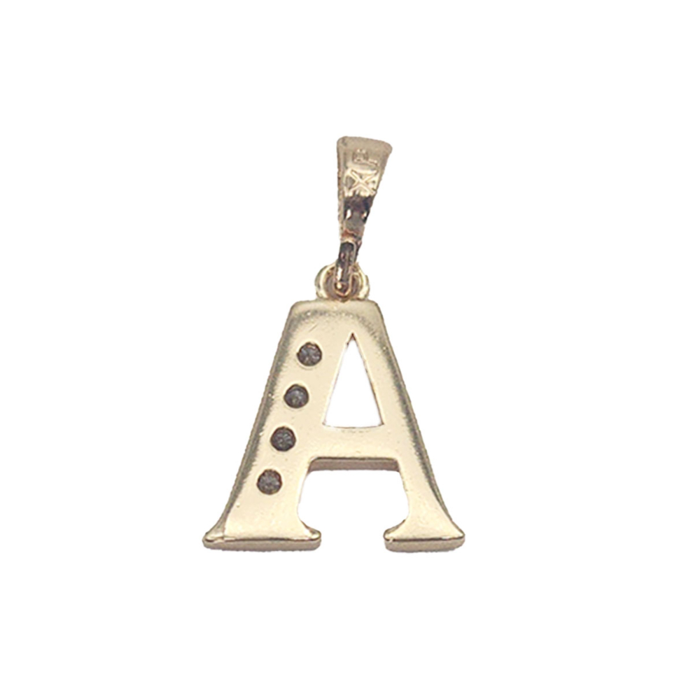 Cadena y dije de oro laminado letra A