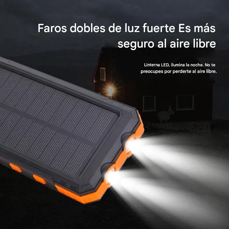 Banco energía Solar portátil 200000mAh verde tipo c usb rújula batería acampar aire libre deportes
