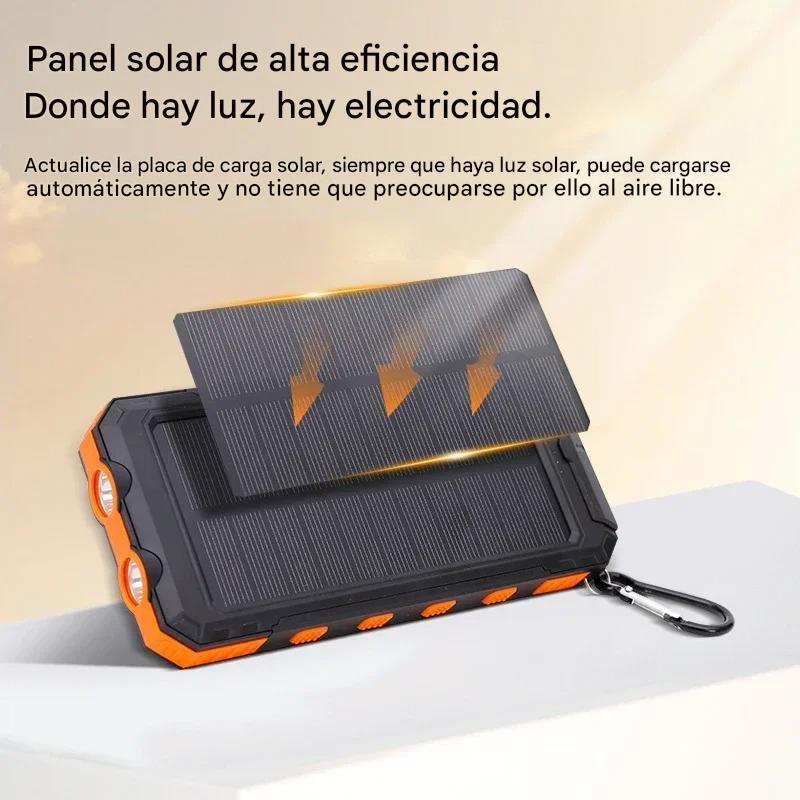 Banco energía Solar portátil 200000mAh verde tipo c usb rújula batería acampar aire libre deportes