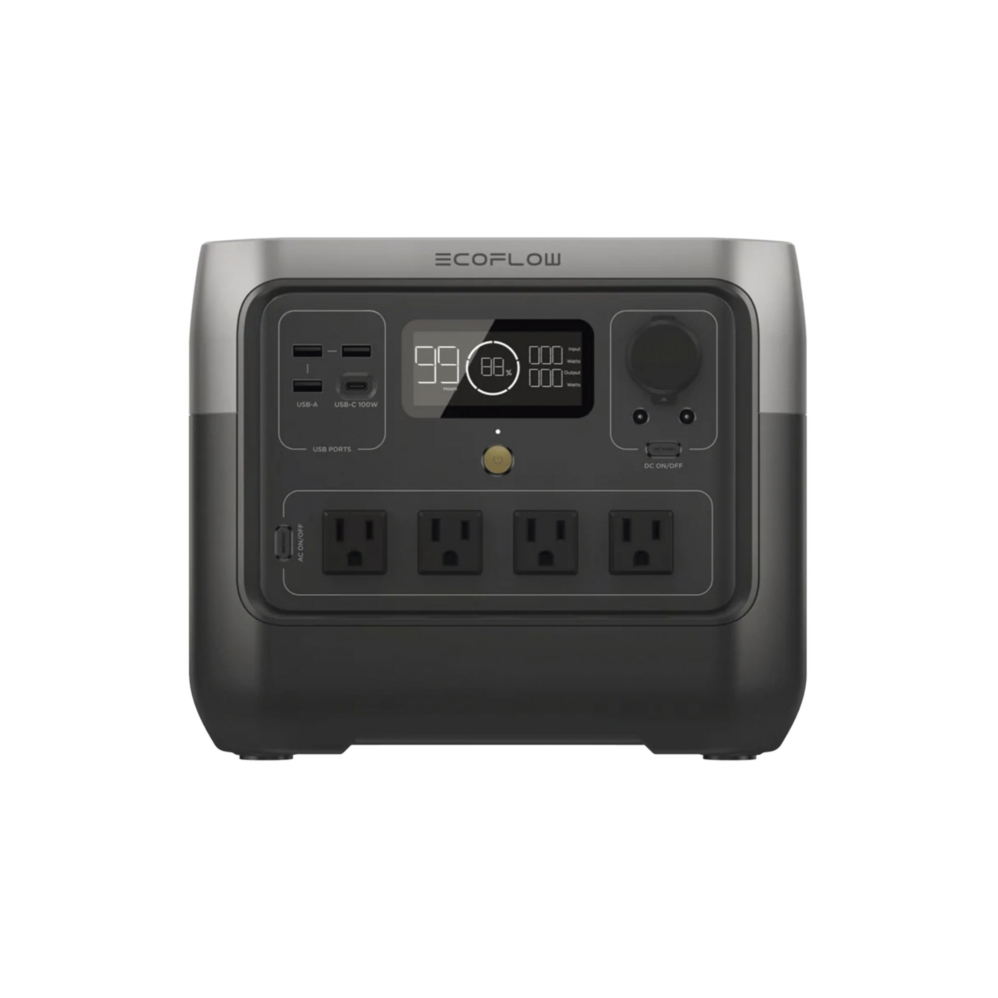 Estación de Energía Portátil EcoFlow RIVER 2 PRO, Batería Litio LFP de 768 Wh, 4X AC 800 W, 1x USB-C, 3x USB-A, Wi-Fi, Bluetooth