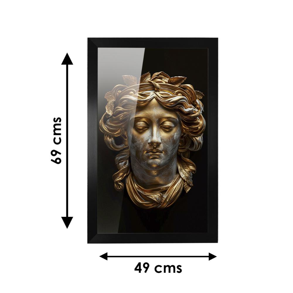 Cuadro Decorativo Diseño Medusa Papel Metálico Textura Brillante 69x49 cm