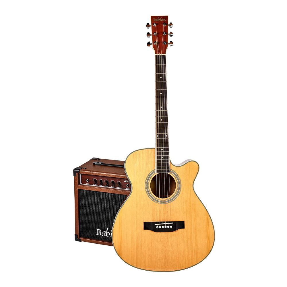 Paquete guitarra electroacústica c/amplificador GRANADA CE-NPK BABILON