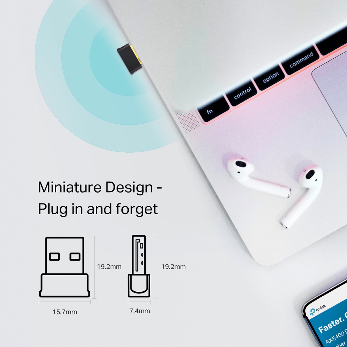 Adaptador Inalambrico USB Tp-Link Archer T2UB Nano Banda Dual AC600 Bluetooth 4.2