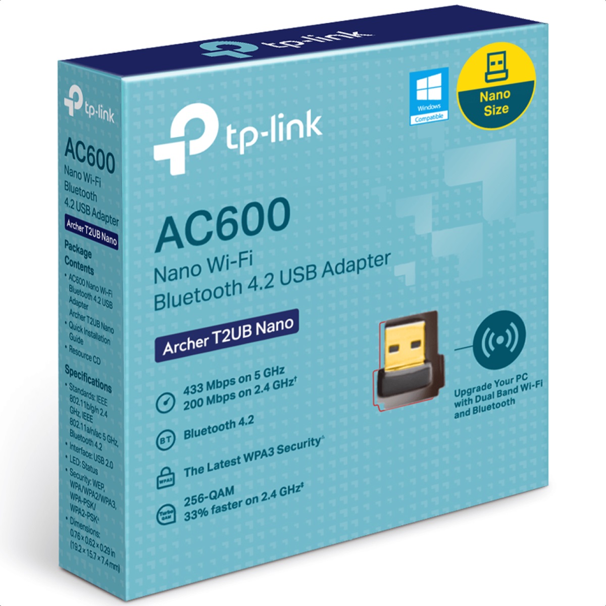 Adaptador Inalambrico USB Tp-Link Archer T2UB Nano Banda Dual AC600 Bluetooth 4.2