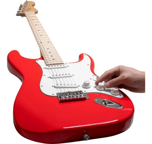 Guitarra Electrica Accesorios Rojo + Amplificador De Regalo 9v 5a Audiotek
