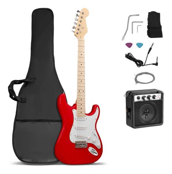 Guitarra Electrica Accesorios Rojo + Amplificador De Regalo 9v 5a Audiotek