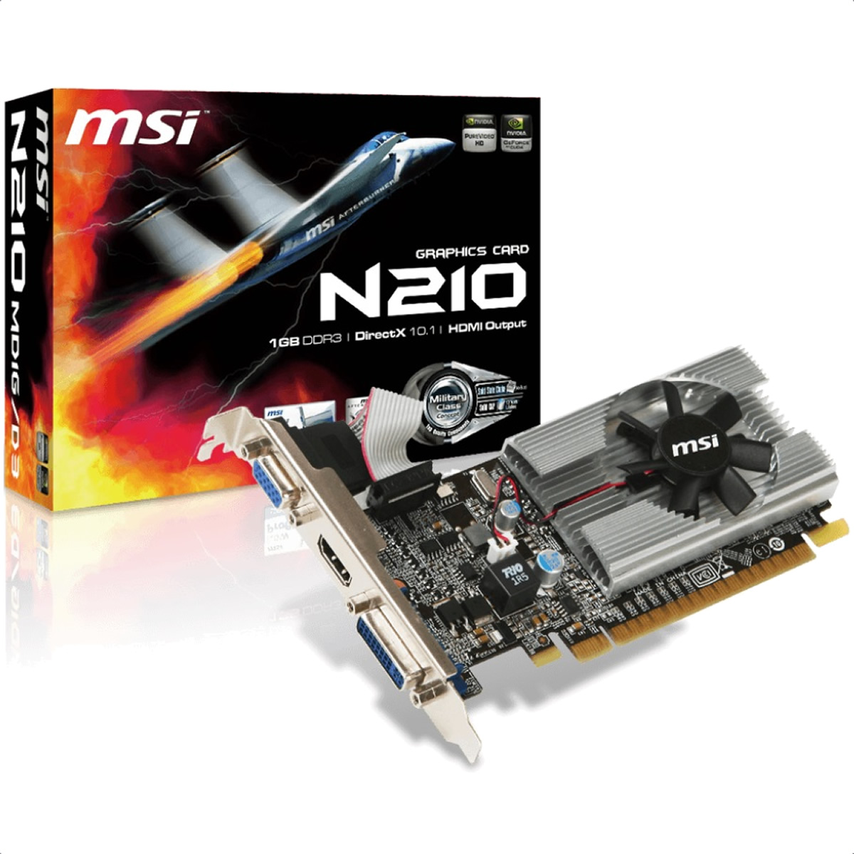 Tarjeta De Video Nvidia MSI N210 GeForce 1GB DDR3 N210-MD1G/D3 912-V809-3634
