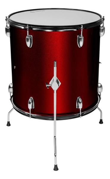 Bateria Musical Acustica 5pz Platillos Atriles Bombo 23 Pul Rojo Audiotek
