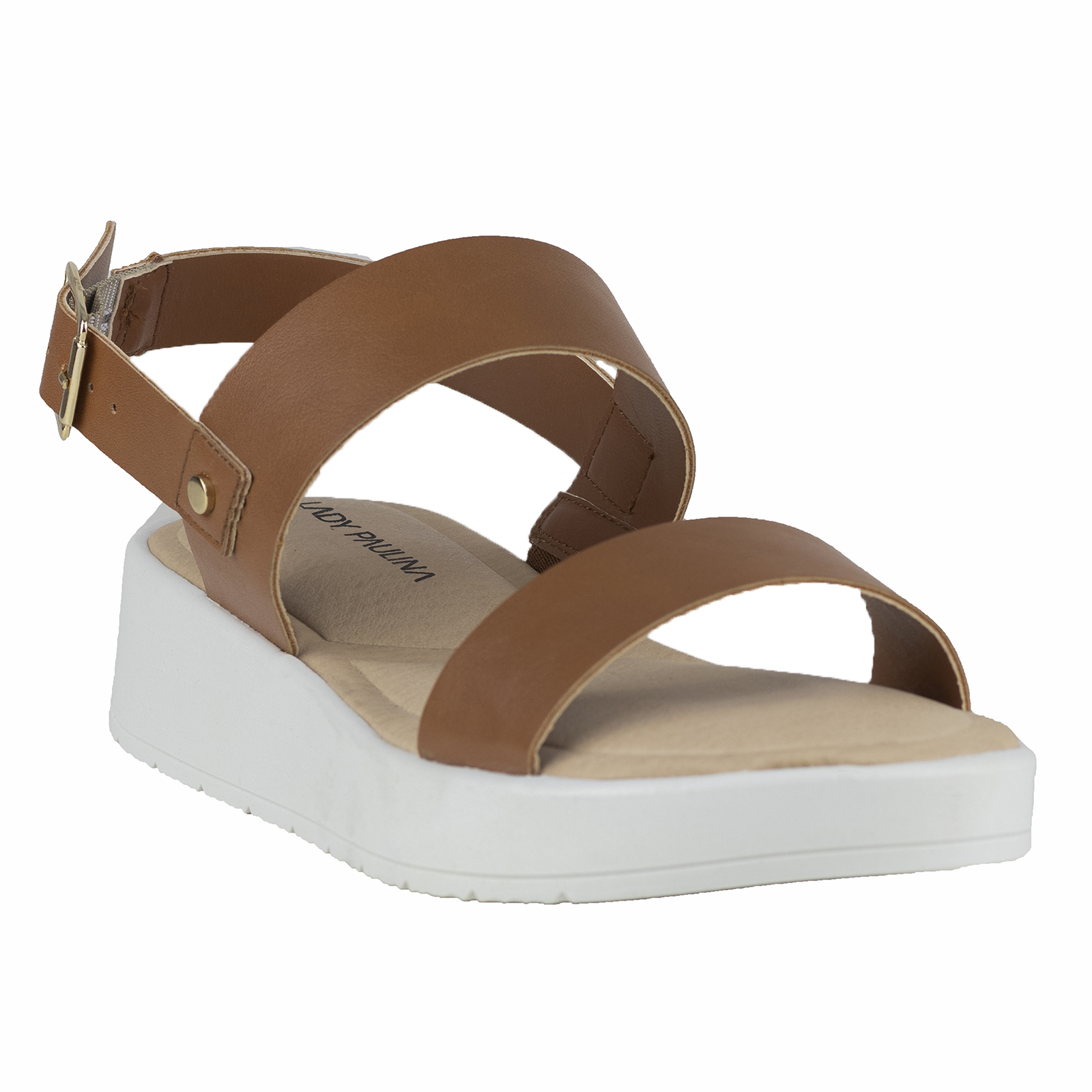 Sandalia Clásica Para Mujer Básica Lady Paulina Verano Playa 38101 Camel