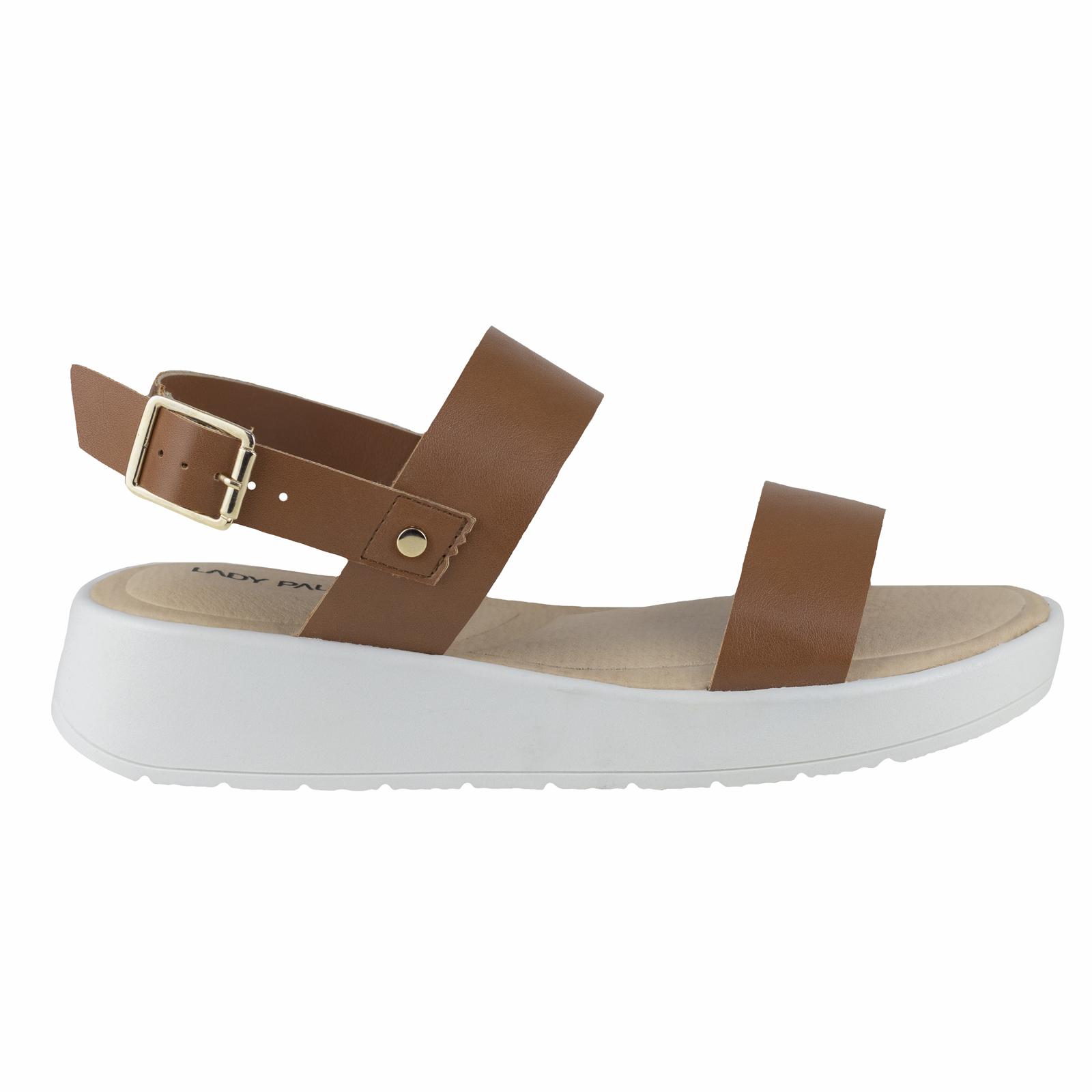 Sandalia Clásica Para Mujer Básica Lady Paulina Verano Playa 38101 Camel