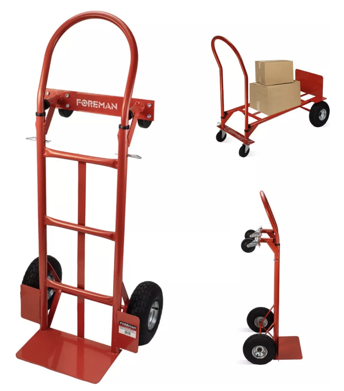 Diablo De Carga 400 Kg Plataforma Ruedas Neumáticas Carrito
