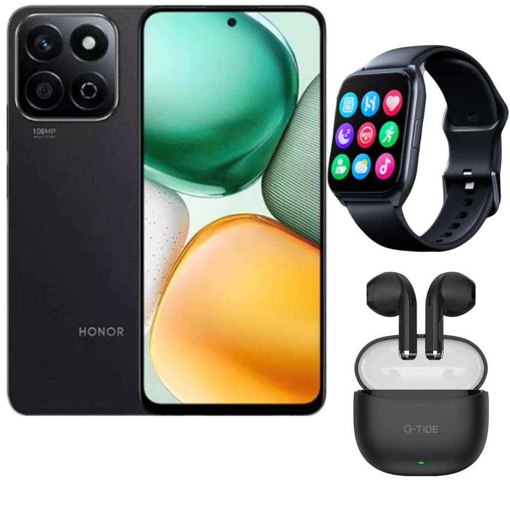 Huawei Honor X7c Smartphone 256gb/8gb + Smartwatch Filwans Gts Mini + Audífonos bluetooth G-tide