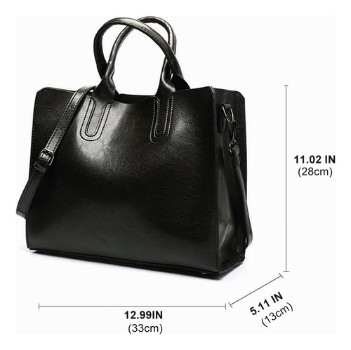 Bolso Weituro De Hombro Con Asa Superior Cuero Pu De Bolsas De Mujer Color Negro