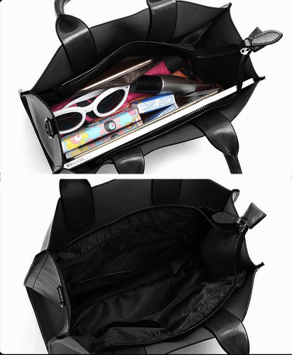 Bolso Weituro De Hombro Con Asa Superior Cuero Pu De Bolsas De Mujer Color Negro