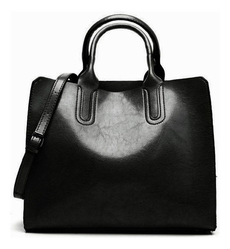 Bolso Weituro De Hombro Con Asa Superior Cuero Pu De Bolsas De Mujer Color Negro