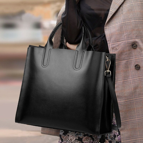 Bolso Weituro De Hombro Con Asa Superior Cuero Pu De Bolsas De Mujer Color Negro