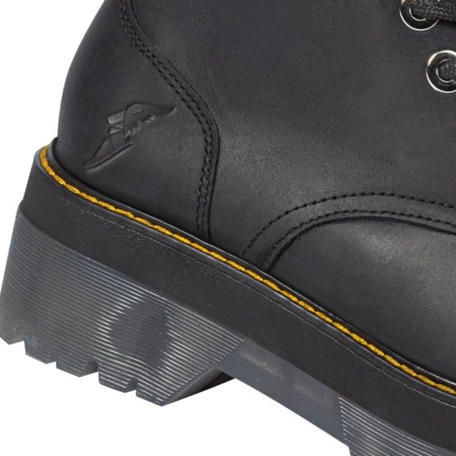 Botas para mujer, estilo militar, con cordones y suela track, acabado graso, marca Goodyear, color negro, mod. 1178943