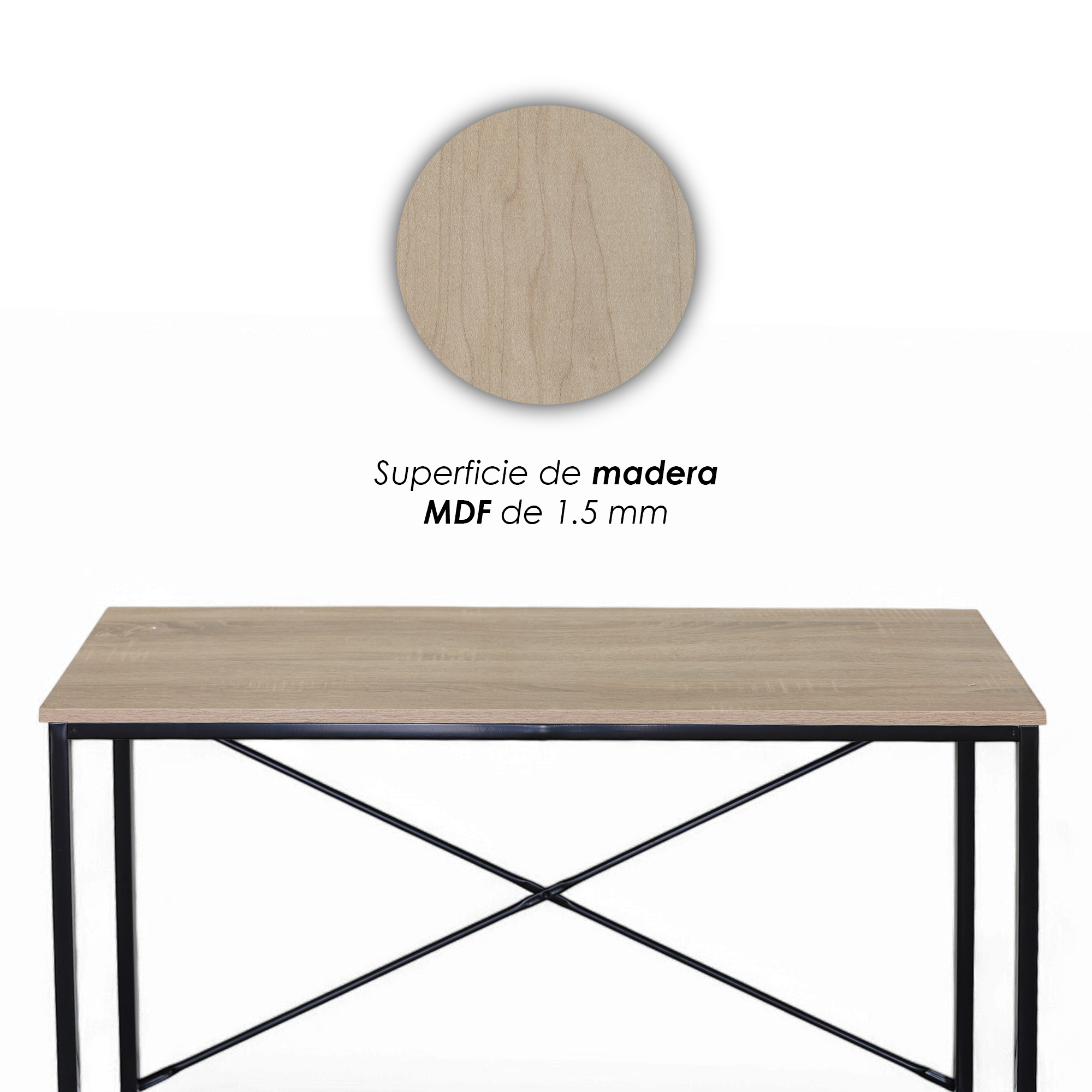 Ilios Innova | Escritorio Minimalista con Soporte en X y MDF 1.5mm