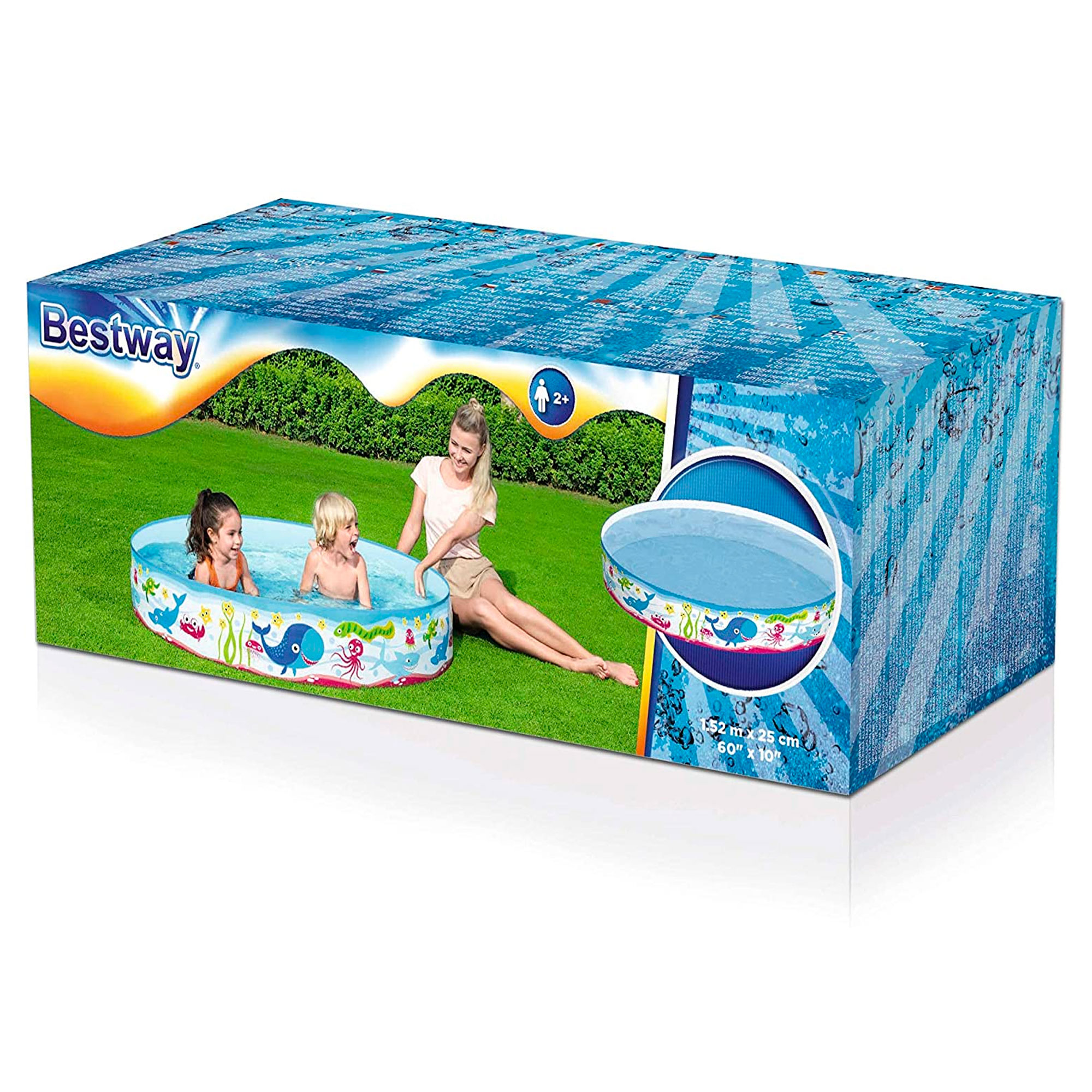 Alberca  Infantil Rígida Bestway Redonda Decoración Mar