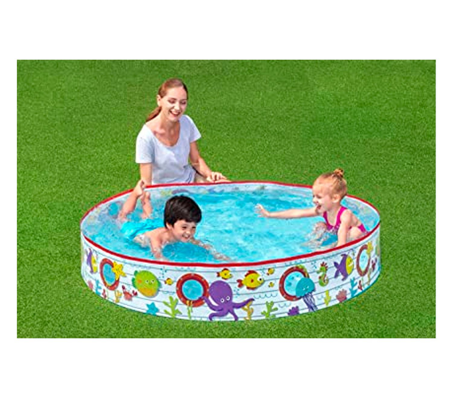 Alberca  Infantil Rígida Bestway Redonda Decoración Mar