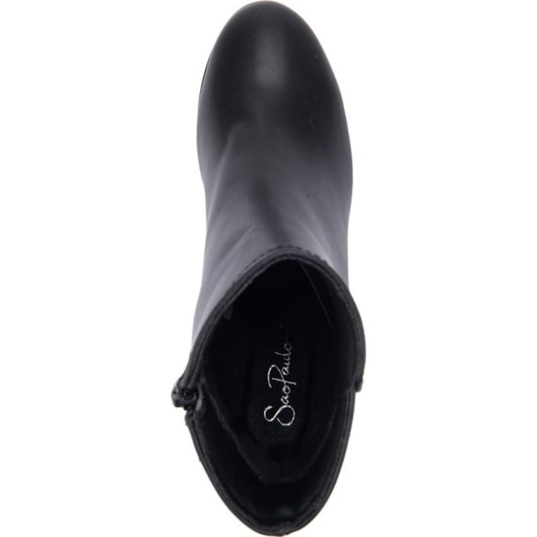 Botas para mujer, de tacón alto y ancho, punta redonda, con cierre, marca Sao Paulo, color negro, mod. 1179331