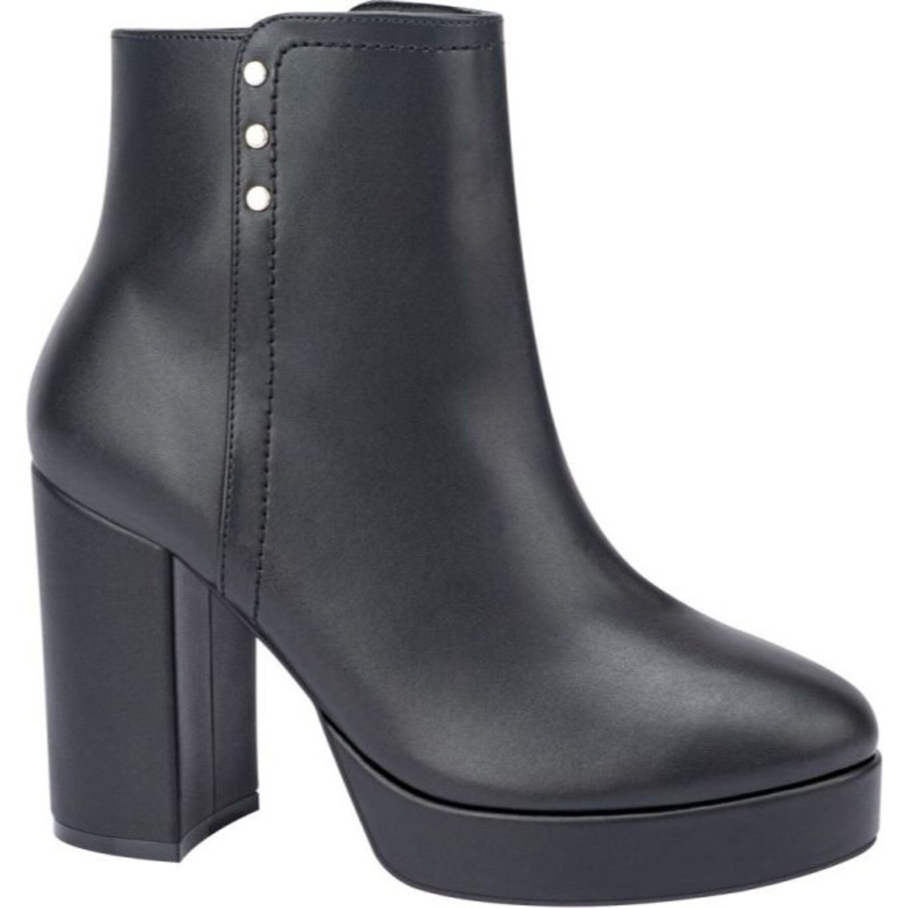 Botas para mujer, de tacón alto y ancho, punta redonda, con cierre, marca Sao Paulo, color negro, mod. 1179331