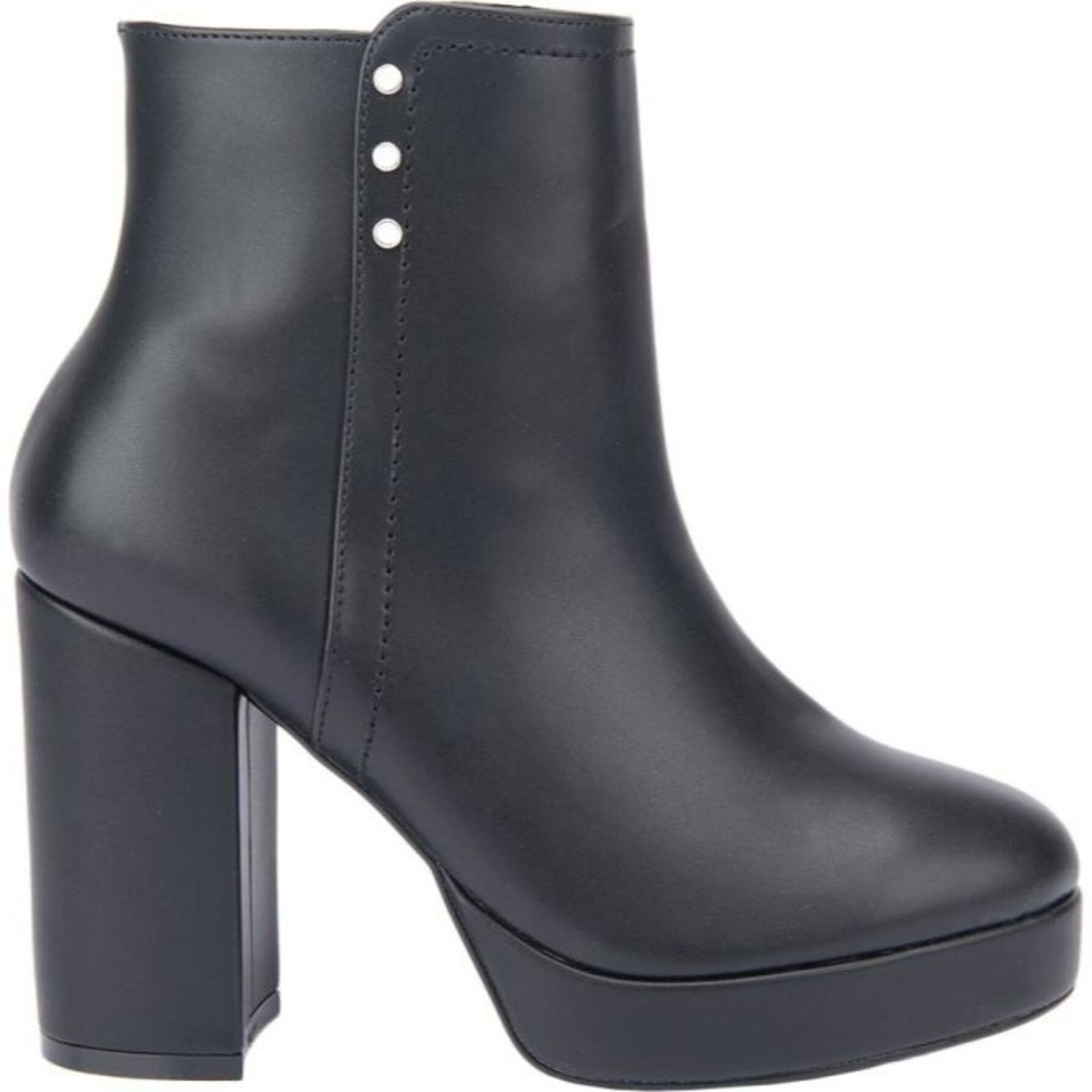 Botas para mujer, de tacón alto y ancho, punta redonda, con cierre, marca Sao Paulo, color negro, mod. 1179331