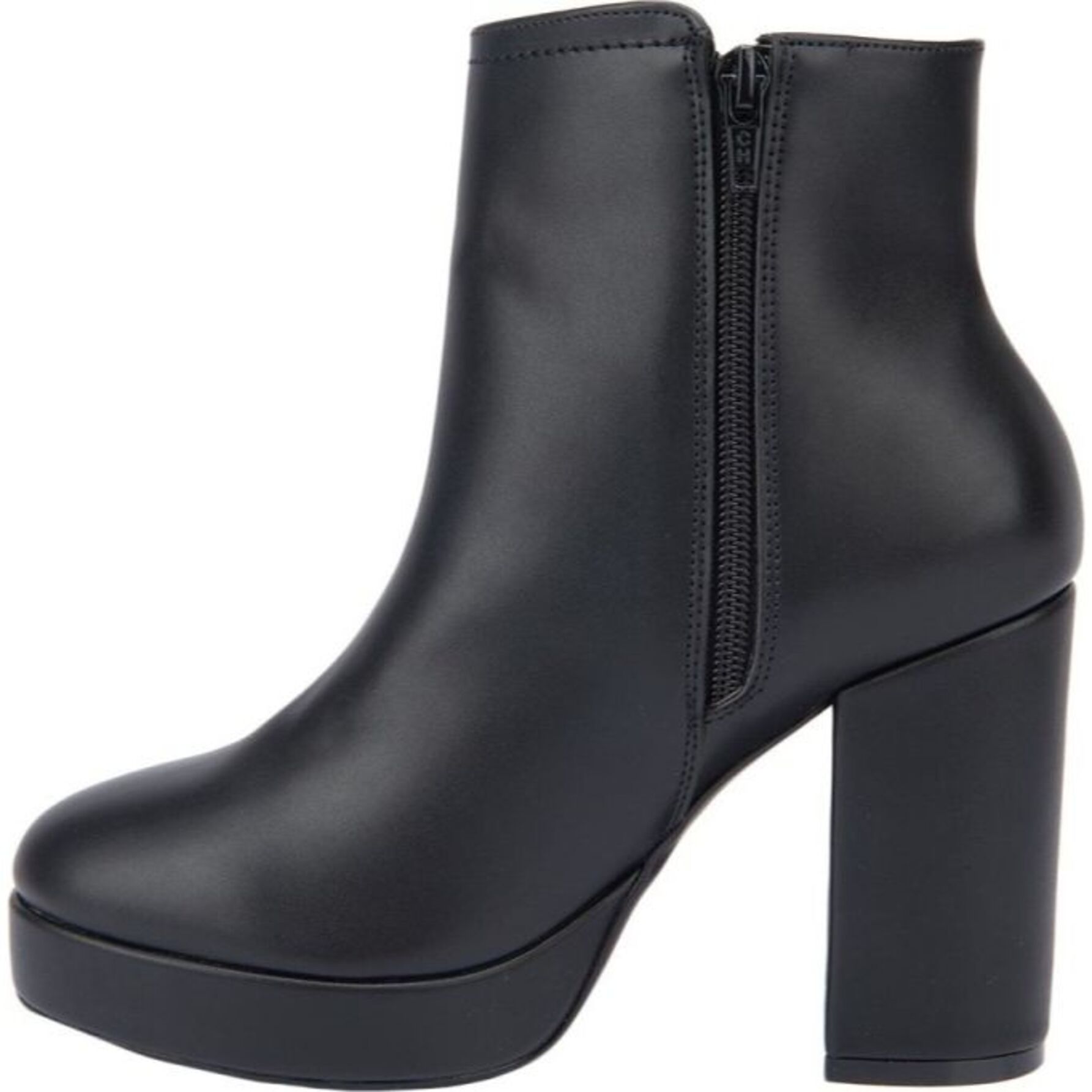 Botas para mujer, de tacón alto y ancho, punta redonda, con cierre, marca Sao Paulo, color negro, mod. 1179331