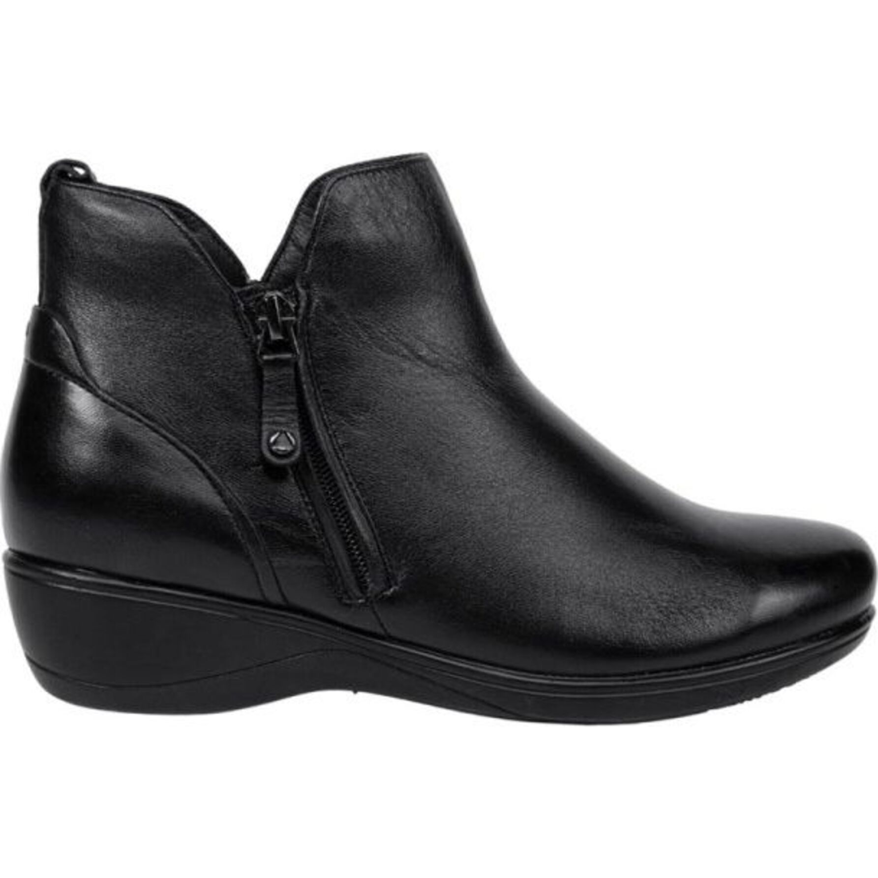 Botas para mujer, tipo confort, de piel, con cierre y acabado napa, marca Calzado Pazstor, color negro, mod. 1179787