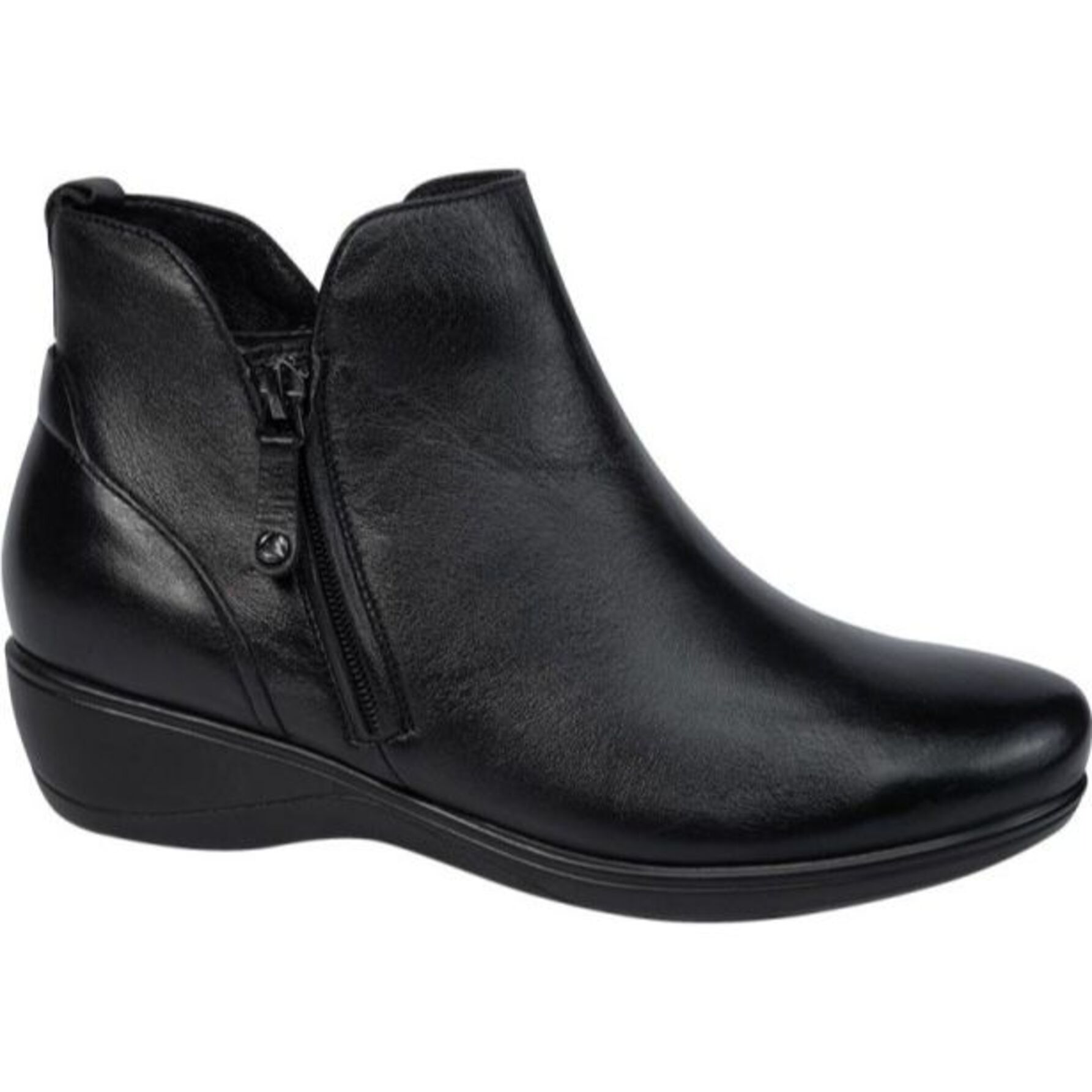 Botas para mujer, tipo confort, de piel, con cierre y acabado napa, marca Calzado Pazstor, color negro, mod. 1179787