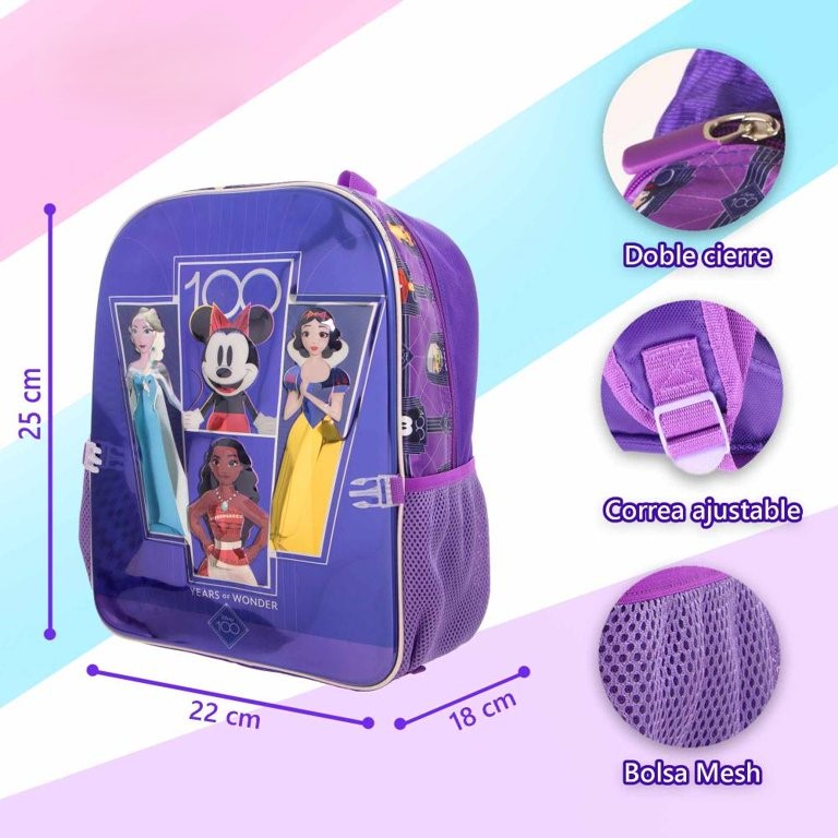 MOCHILA DISNEY 100 AÑOS 3D YEARS OF WONDER MORADA