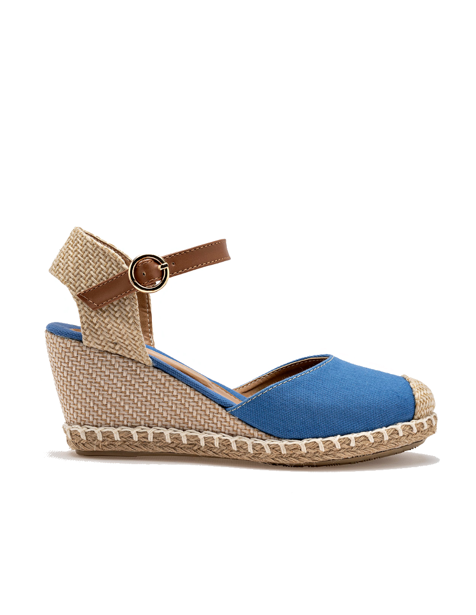 sandalia mujer con plataforma color  azul