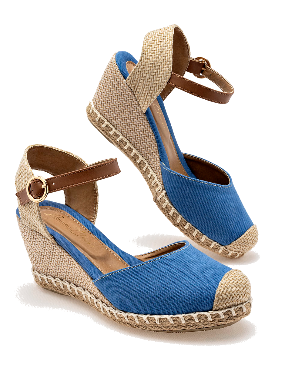 sandalia mujer con plataforma color  azul