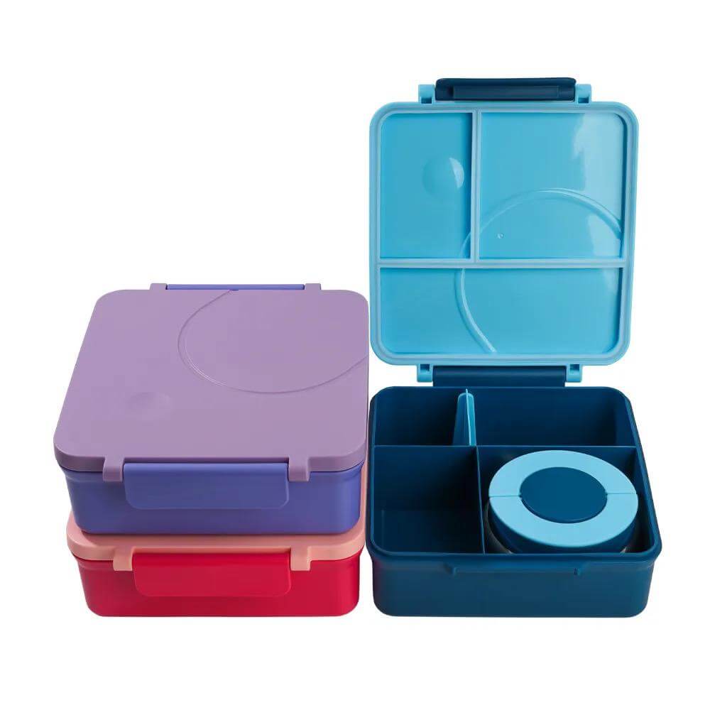Lonchera niña y niño tipo omiebox c/ termo; bento box c 4 compartimentos modulables; hermético,  BPA Free