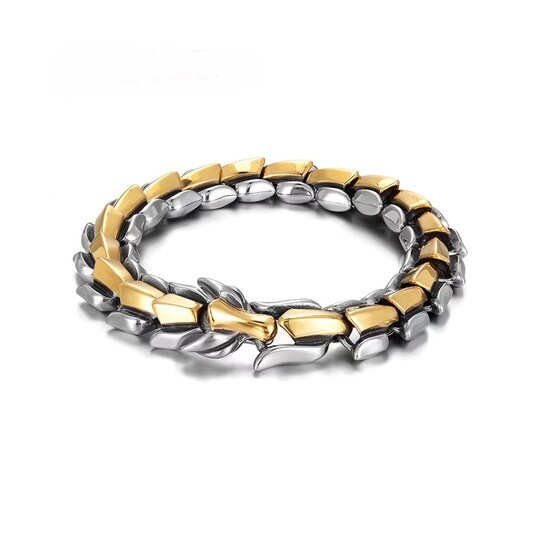 Pulsera adorno brazalete dorado plata Acero Inoxidable Cabeza Dragón Escamas Accesorio Regalo