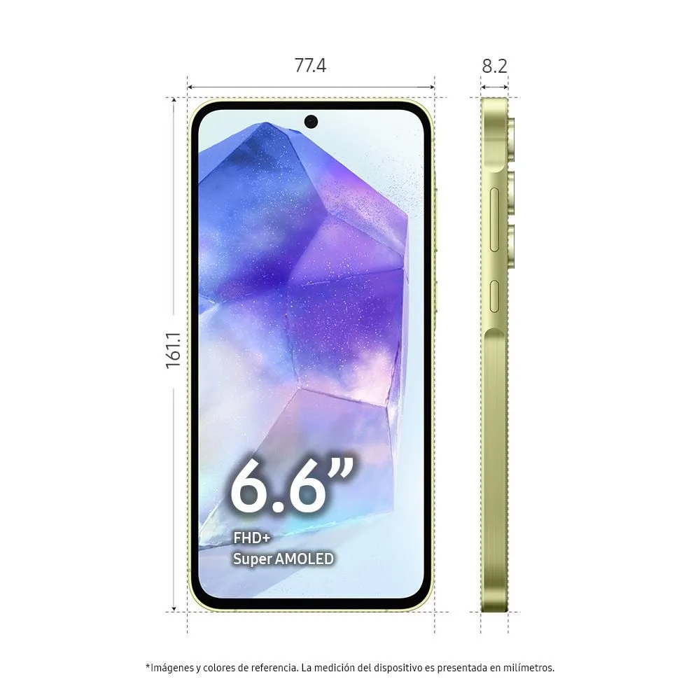 Samsung A55 5G 256Gb 8Ram Color Amarillo 2-Sim Fisicos  1-ESIM Nuevo Libre
